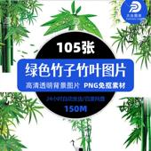 105款 绿色竹子竹叶水墨画竹子图片清新自然环保设计png免抠素材