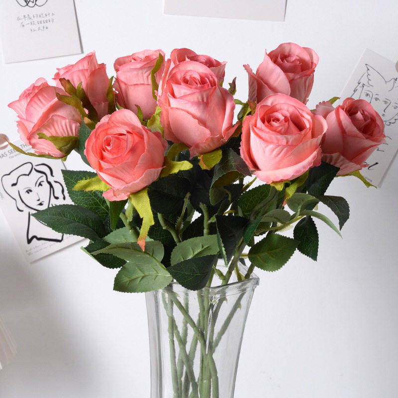 仿真玫瑰花婚庆客厅装饰摆件油画假花蕾人造手工绢花材保加利,家居饰品,仿真花/假花,淘宝优惠券,粉丝福利购,淘宝优惠卷