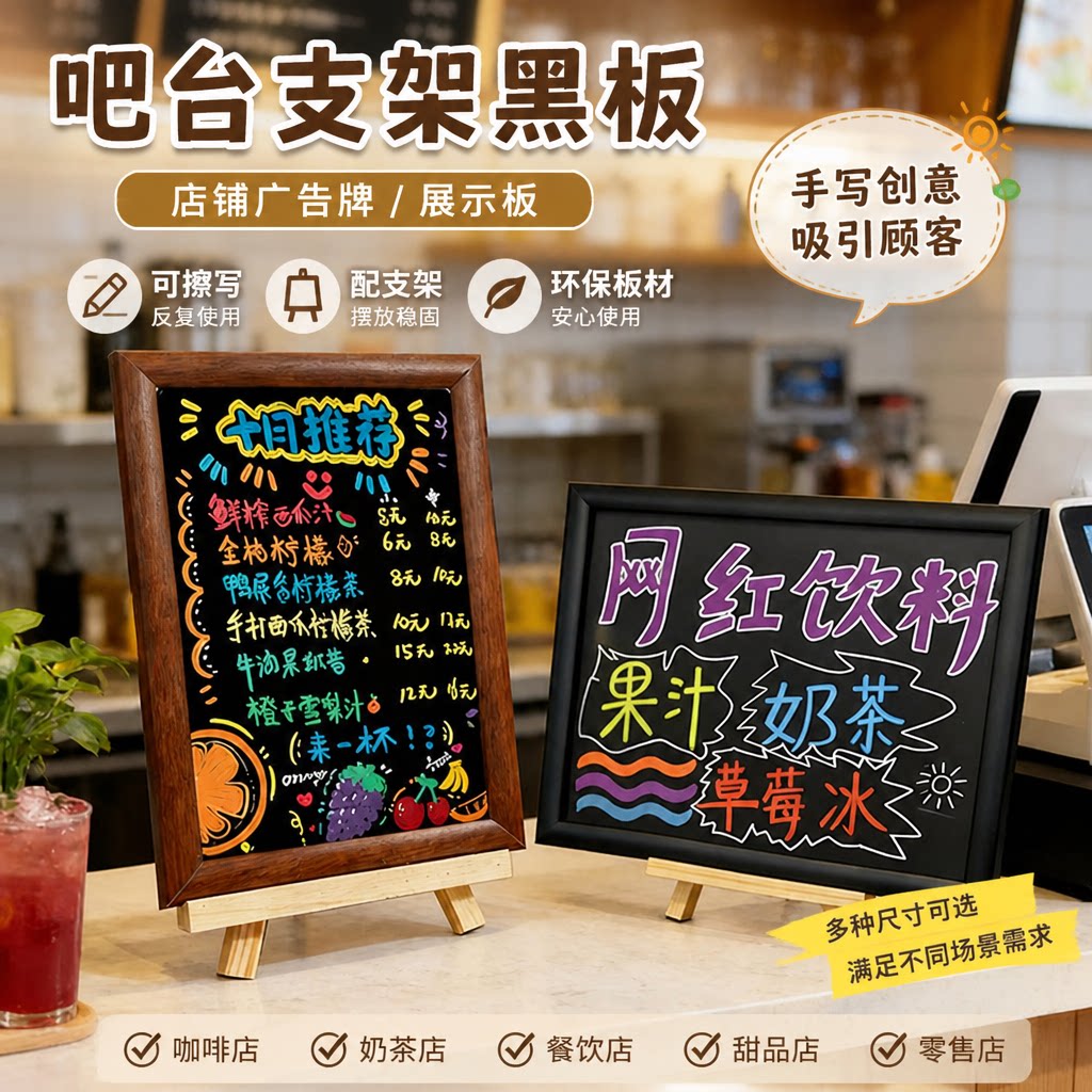 摆摊小黑板展示牌店铺可擦广告牌图片