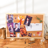 Ins软木板照片墙展示板墙贴宿舍装 饰留言板幼儿园公告栏创意图钉贴纸主题墙挂墙毛毡白板组合板背景墙定制