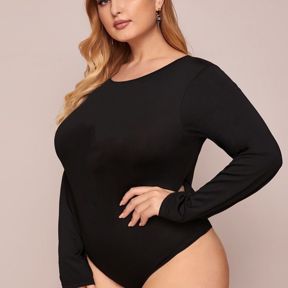 打底衫长袖加肥大码开裆连体上衣