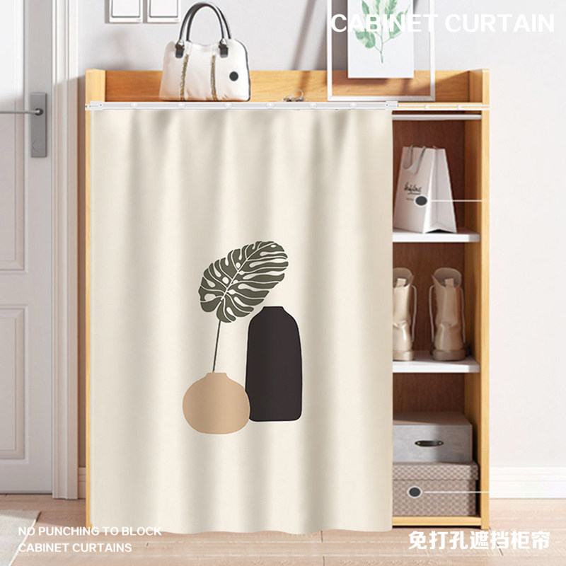 免打孔布艺帘子遮挡帘