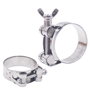 加宽加厚304不锈钢胶条强力箍手柄欧式包胶抱箍卡箍强力管卡钢箍