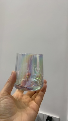 2个250毫升钠钙玻璃炫彩杯玻璃杯饮水杯饮料杯品牌礼品
