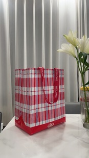 2个卫龙礼品蛇皮手提袋格纹PP料编织袋编织手提袋活动环保购物袋