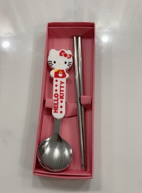 小红书同款KT猫筷子勺子可爱学生少女心便携勺筷闺蜜情侣干饭餐具