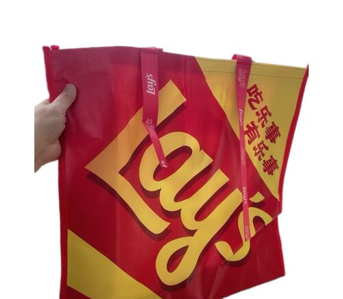 乐事大购物袋品牌礼品蛇皮手提袋编织手提袋聚丙烯