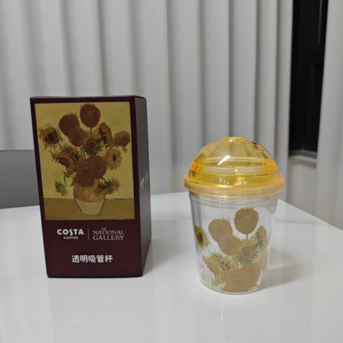 350ml梵高吸管杯小众潮流,杯子上的梵高的画很有特色品牌礼品