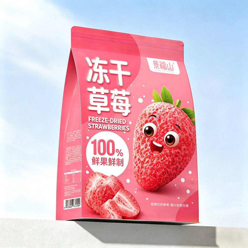 景福山冻干草莓干整颗草莓脆新鲜水果干休闲网红小零食花果茶120g