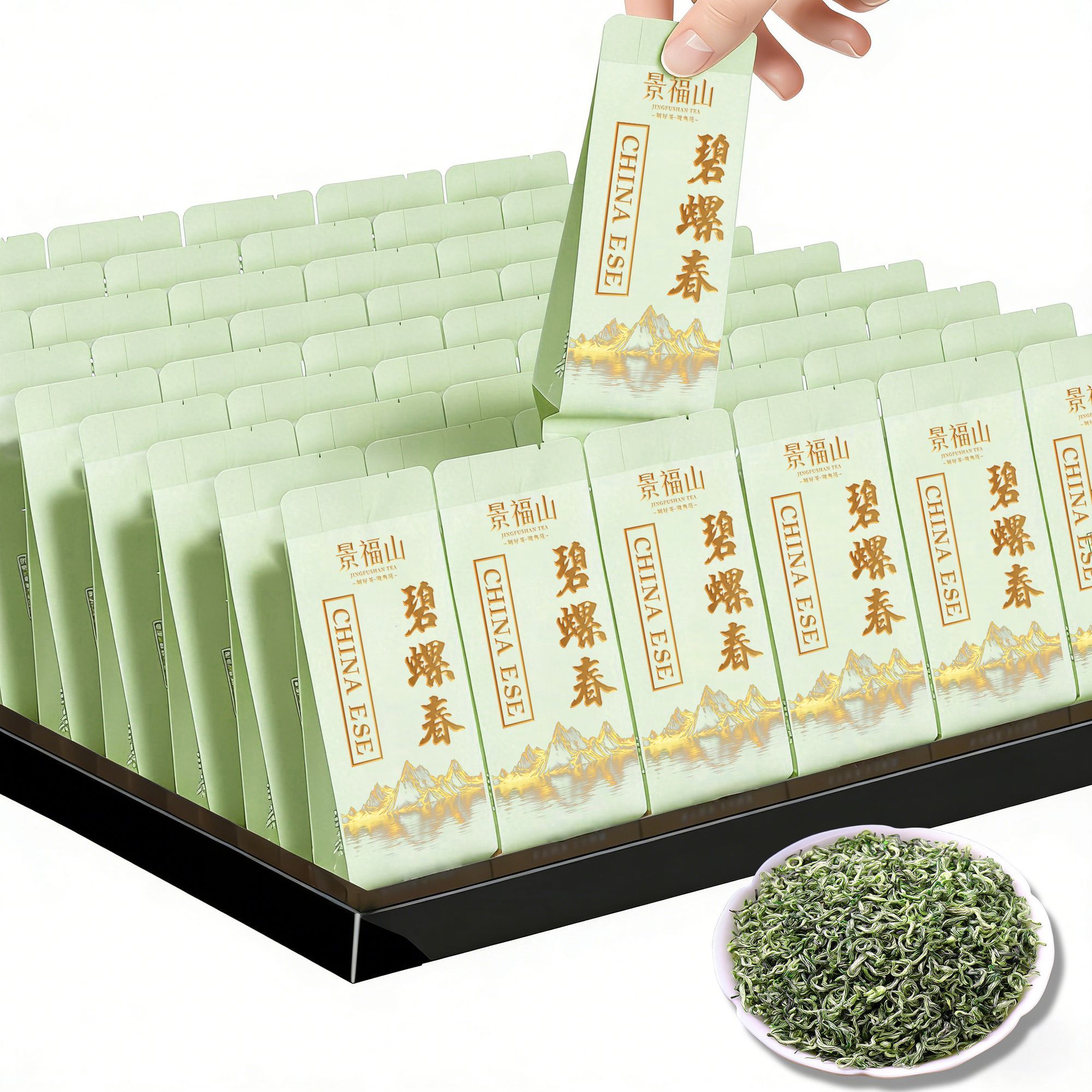 景福山碧螺春茶2026年新茶浓香型花果香绿茶独立泡袋装125克盒装