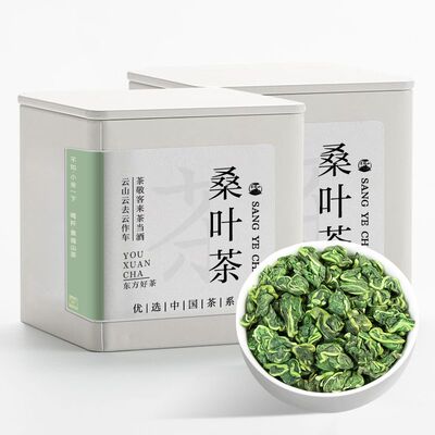 景福山 桑叶茶 精选霜后桑葚叶炒制新鲜桑叶桑椹花草茶叶100g罐装