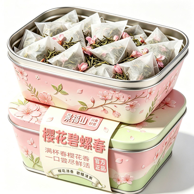 景福山 樱花碧螺春绿茶火龙果玫瑰花茶网红水果冷泡茶包花果茶30g