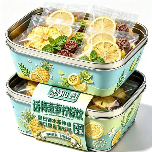 景福山 话梅菠萝冰柠檬水果茶薄荷叶茉莉花茶冷泡茶包袋泡茶叶78g