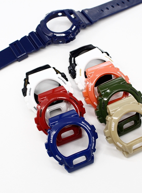 适配G-shock亮面DW-6900/6600/1289黑色红色表壳外框手表男士配件