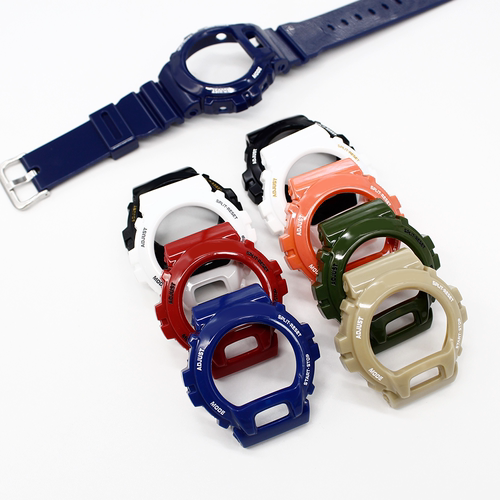 适配G-shock亮面DW-6900/6600/1289黑色红色表壳外框手表男士配件
