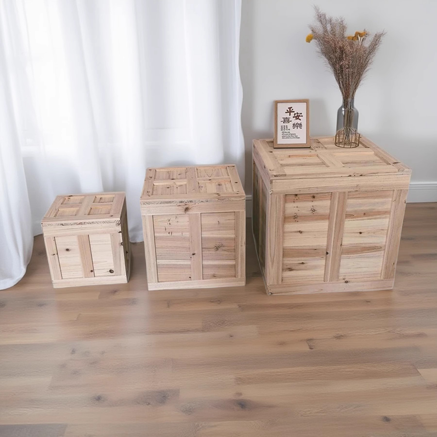 木箱正方形复古收纳箱