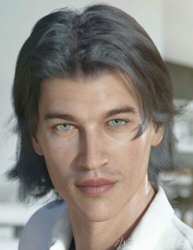 DAZ3D studio G8中年男性长发个性头发高清模型素材
