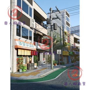 DAZ3D Streets 道具环境模型设计素材The Japan studio