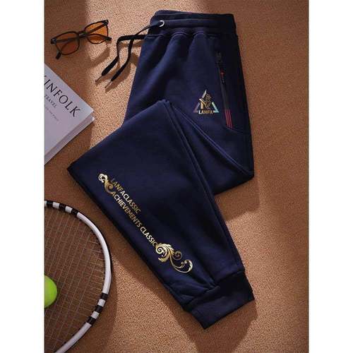 Mostarsea~秋冬季新款加绒加厚运动卫裤时尚百搭宽松束脚休闲长裤