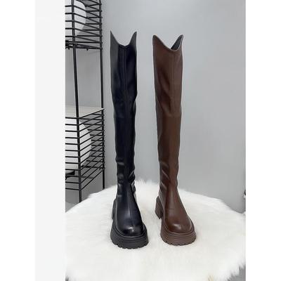 潮牌过膝靴女2025新款秋冬粗跟骑士靴高跟长筒靴显瘦弹力瘦瘦长靴