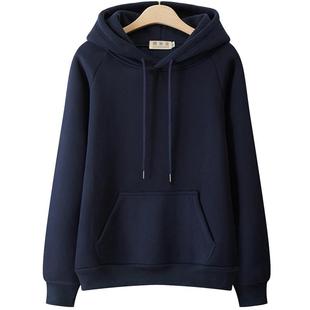 洋气外套 薄款 潮牌卫衣女加绒加厚连帽2025秋冬新款 慵懒风宽松大码