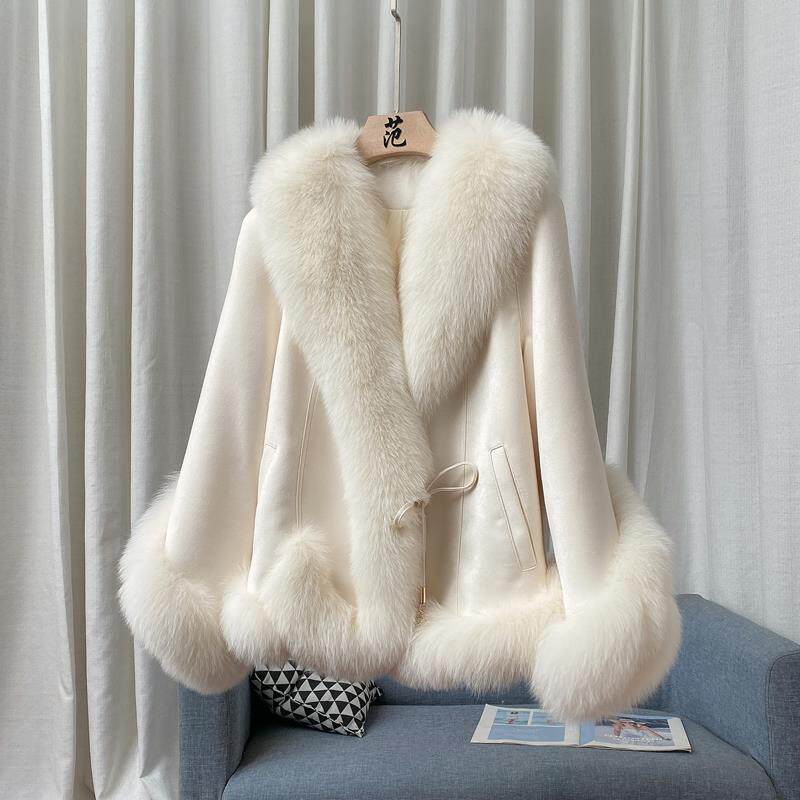 短款皮草外套女2025冬新款海宁白鸭绒羽绒服高端狐狸毛大衣年轻潮
