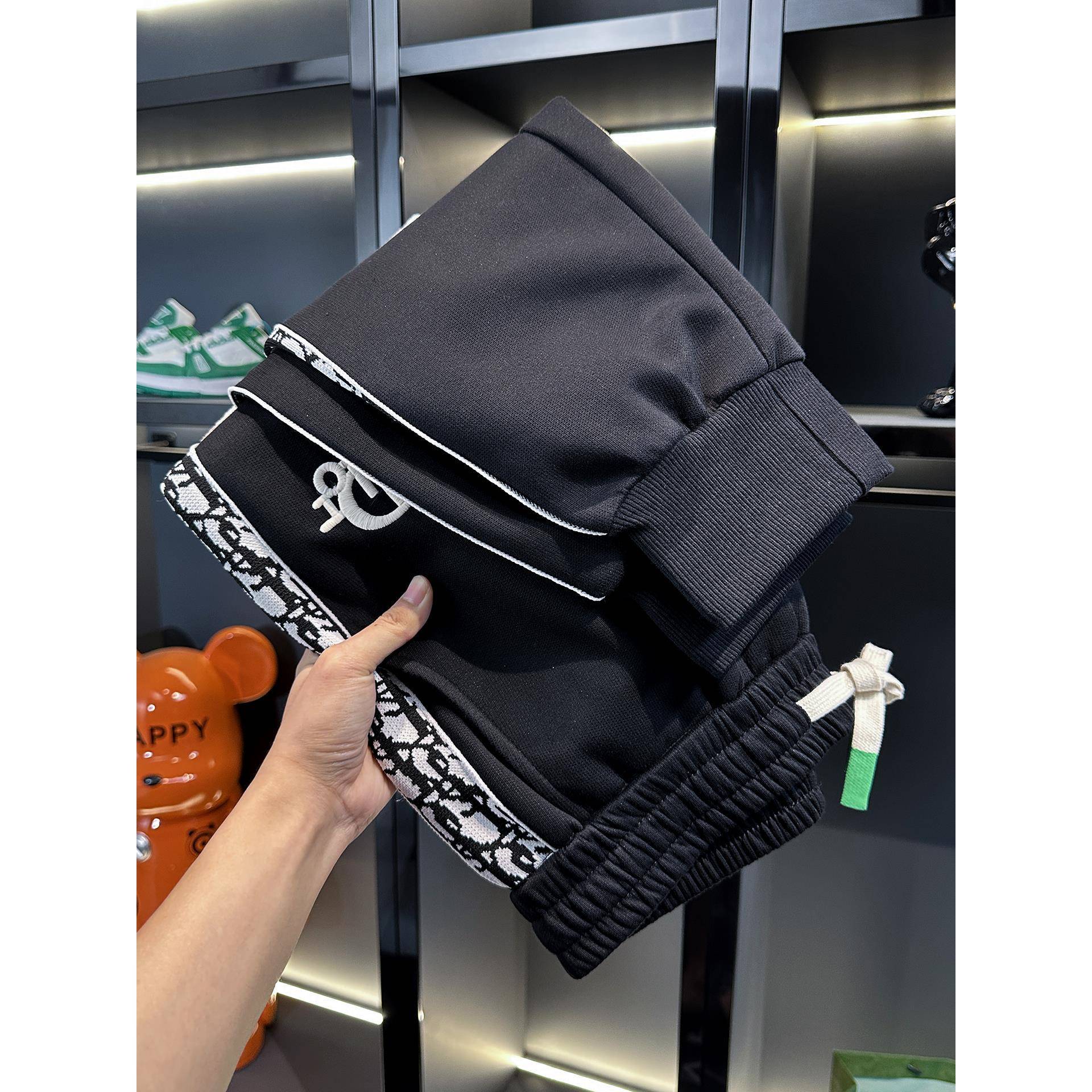 Mostarsea~新款百搭休闲束脚裤男士秋季高端侧条纹拼色刺绣长裤潮