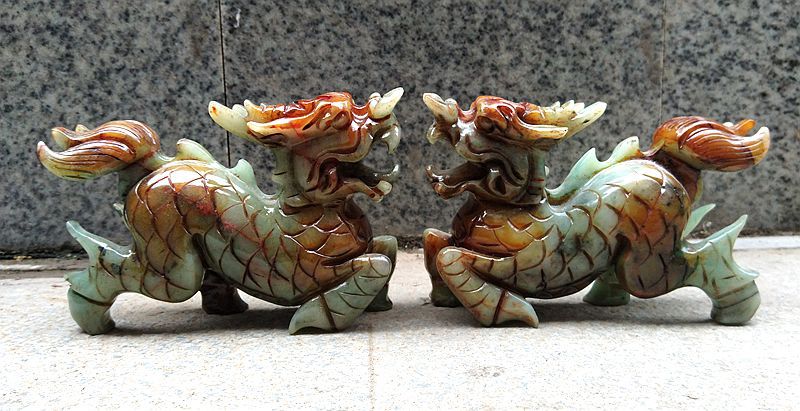 钰程本命年旺家运麒麟摆件家居办公室店面开业乔迁岫玉麒麟摆设.