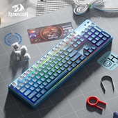 红龙KS104机械键盘台式 有线无线热插拔电脑办公游戏电竞三模单模