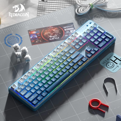 红龙ks104机械键盘电竞游戏三模