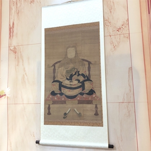 天台智者大师像 清代绘制艺术微喷复制佛像人物国画古代佛画挂画