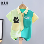 t恤2025夏装 新款 男童女童POLO衫 短袖 中大童半袖 儿童纯棉潮流体恤