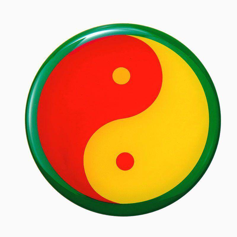 太极图黄铜8公分江版摆件