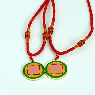 万字符万吊坠2.6CM江氏黄铜双面万字符项链太极图吊坠