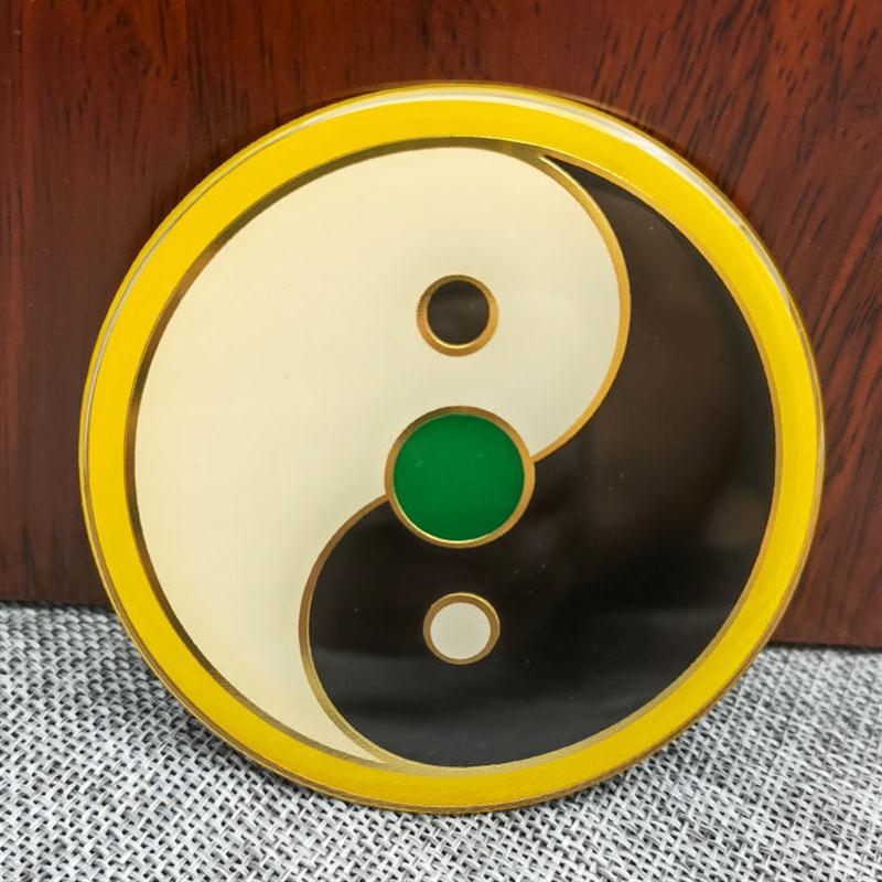 万字符黄铜八公分潘氏铜浮雕万字福二元太极八卦补角牌三元太极图