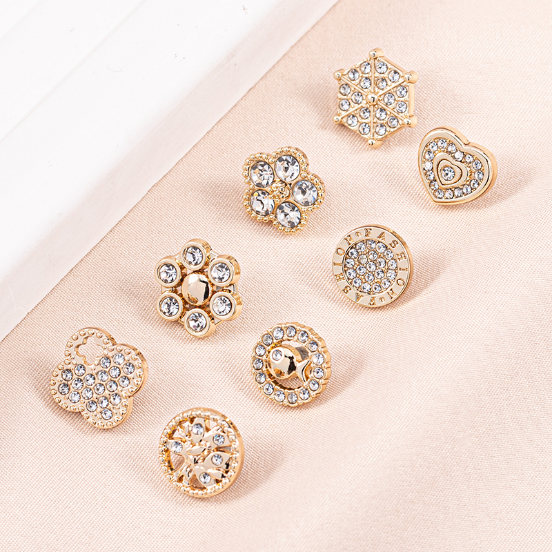 美亚娜小香风衬衣水钻纽扣