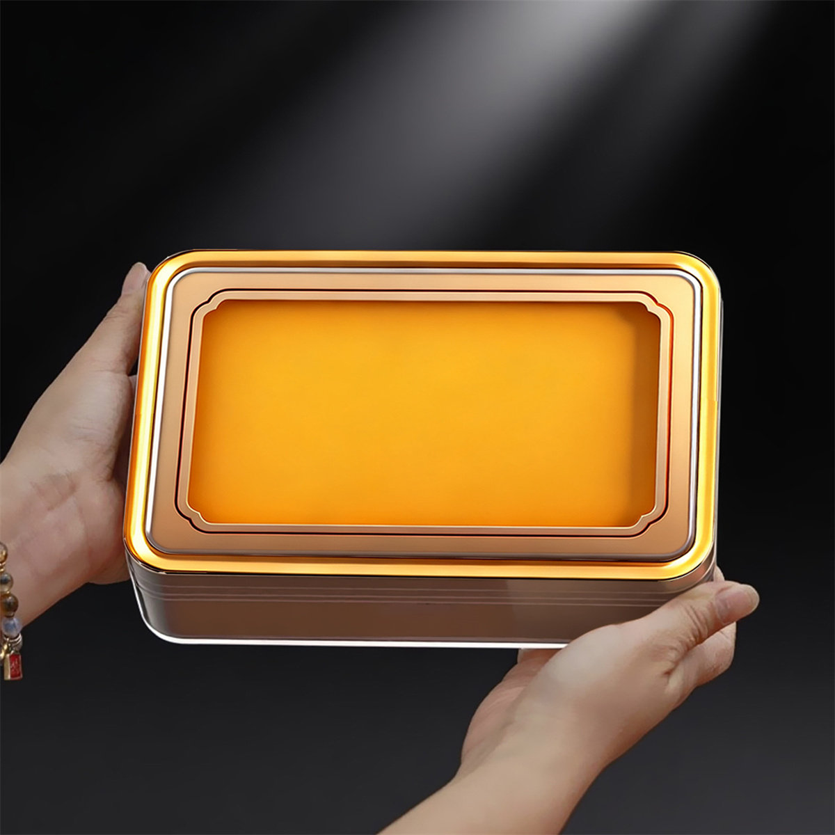 新款长方形金边礼品盒海马海参元贝鹿茸鲍鱼亚克力包装盒塑料盒