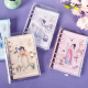 玖玖文房 古风少女diy手账本活页本记事本日记本笔记本可拆卸本子学生奖品 云翘映月系列活页手账本贴画套装