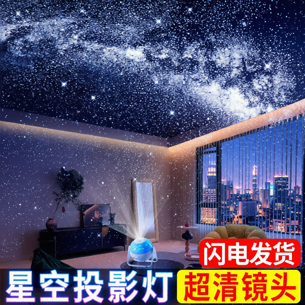 星空灯投影仪满天星星光儿童房间卧室顶氛围浪漫气氛小夜灯2025年