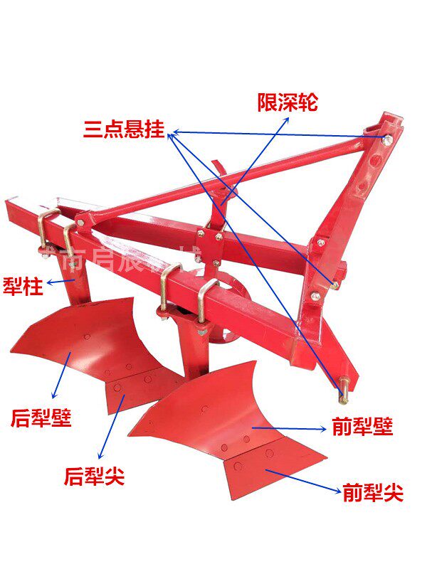 新品拖拉机带f的双铧犁翻土s犁耕地犁农用小型铧式犁轻型定制_虎窝淘