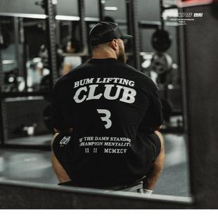 半袖 克里斯C宝运动宽松纯棉短袖 T恤男女健身训练宽松透气五分袖