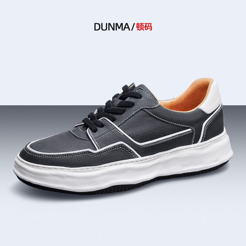 顿码休闲鞋复古头层牛皮老爹鞋潮