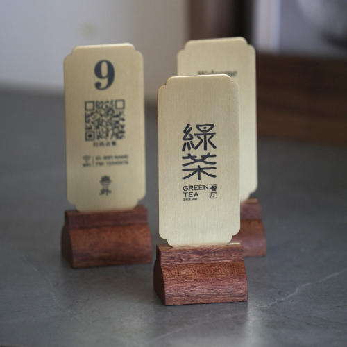 餐厅台号牌扫码点餐桌牌展示牌桌牌立牌点餐牌留座reserved立式