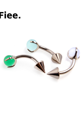 F136钛合金眉钉耳轮钉rook钉爪镶天然石尖锥养耳洞耳饰