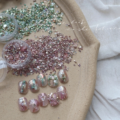 ins混装美甲材料金属碎石穿戴