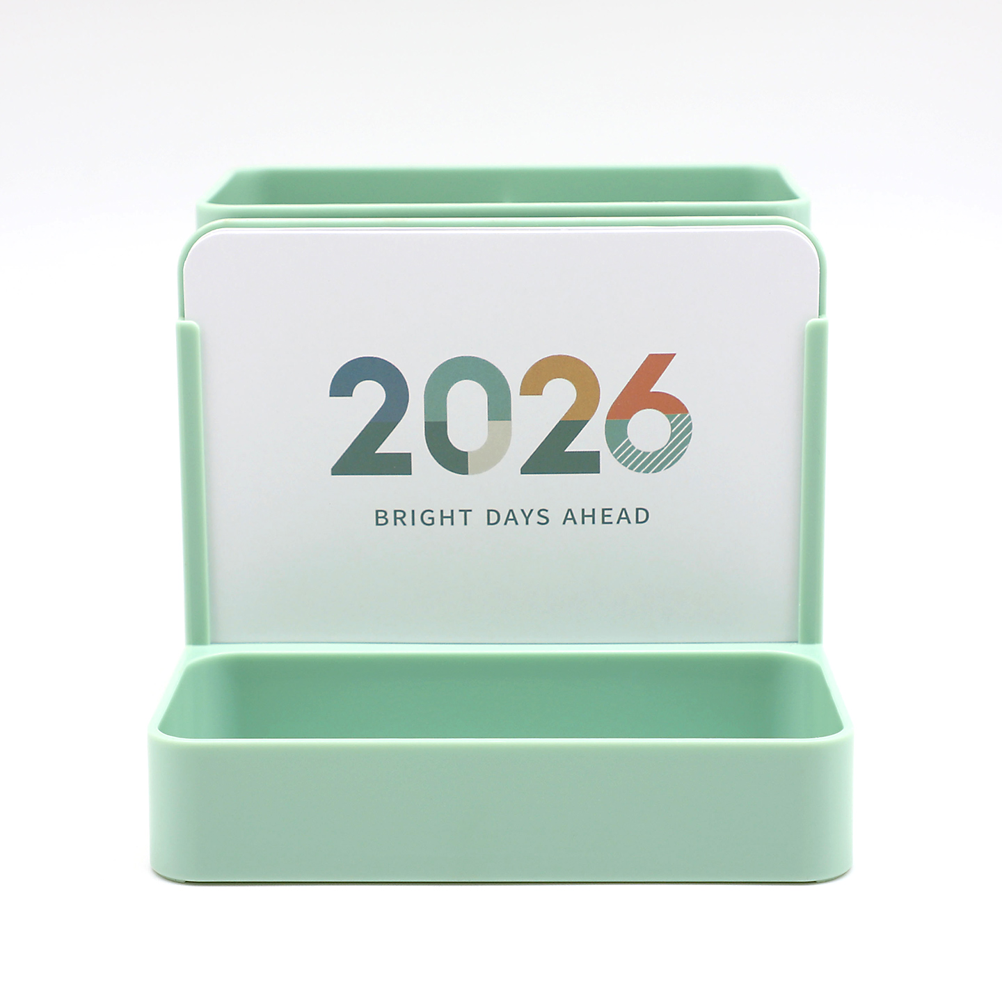 商务休闲塑料带笔筒创意手机支架台历广告logo个性烫金2026马年办公室桌面收纳日历学生学习打卡文具月历新款