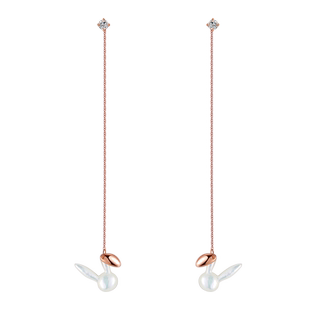 Miss Queeny软萌可爱天然母贝小兔子长耳线优雅女人味