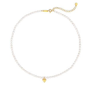 missqueeny奎妮小姐天然小米珠珍珠项链爱心短链女锁骨链颈链吊坠