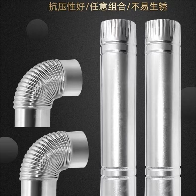 新款烟筒管加厚白铁皮柴火炉排烟土灶家用取暖炉蜂窝煤炉子烟囱烟