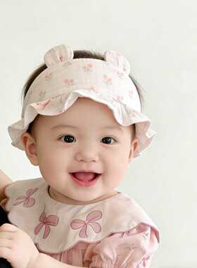 婴儿帽子春夏薄款小月龄男女宝宝囟门帽空顶遮阳帽新生儿纯棉胎帽